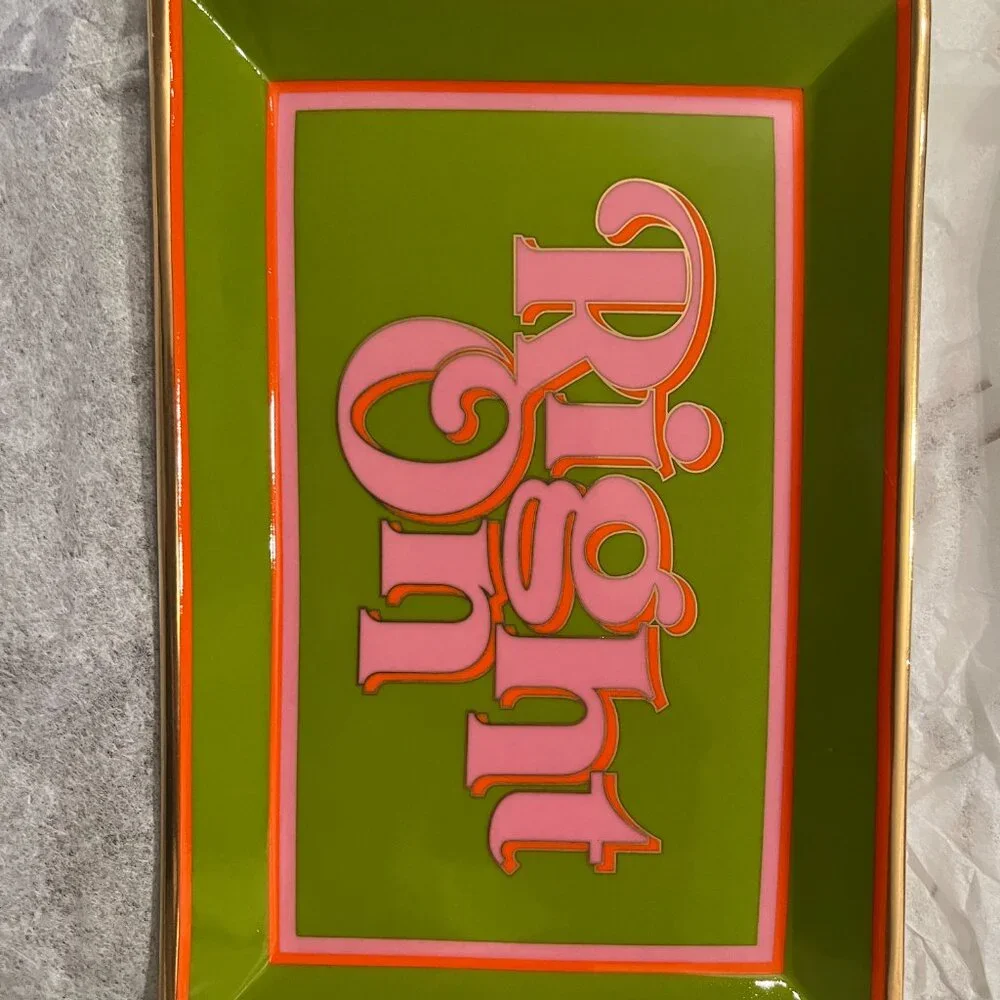 Jonathan Adler Right‎ On Rectangle Tray Deep Thoughts Porcelain Decor